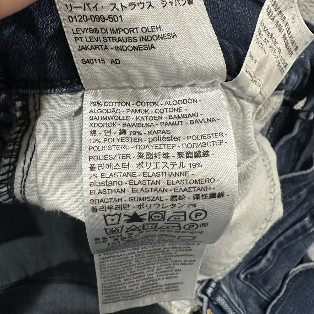 505 Levi's Straight Jeans Women 32 x 30 Mid Rise Blue Western Y2K Baggy - Picture 5 of 9